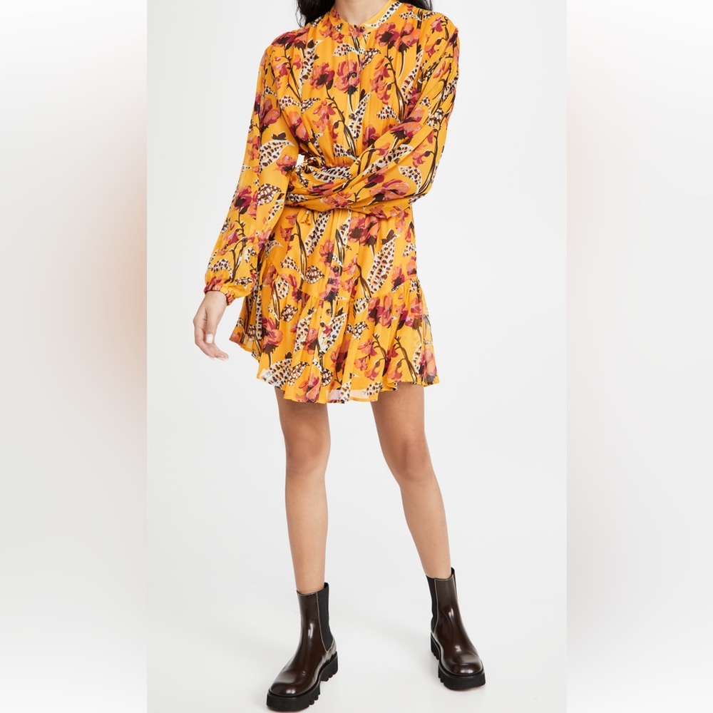 A.L.C. Jen Dress in Yellow Pattern Size 2 - Picture 4 of 10